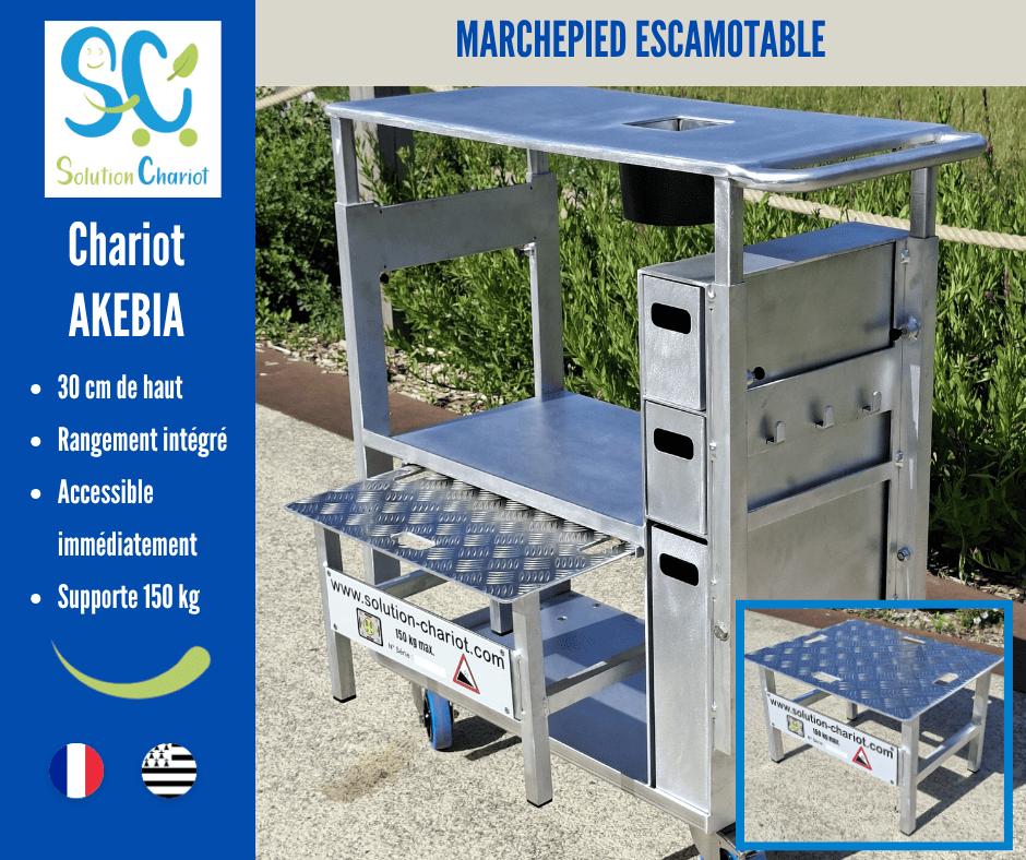 Marchepied escamotable du chariot de manutention AKEBIA